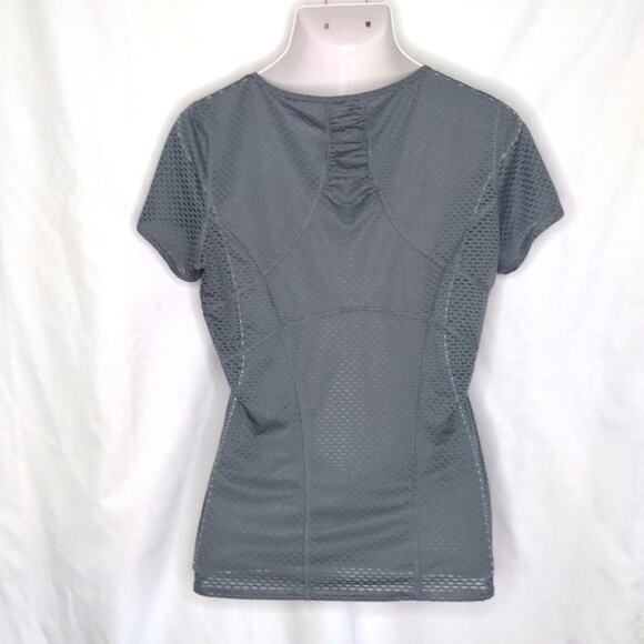 CALVIN KLEIN Gray Performance Gear Mesh Top XL Athleisure Workout Tee - Picture 5 of 8